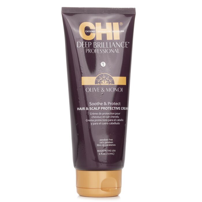 CHI Deep Brilliance Olive & Monoi Crème Protectrice Apaisante pour Cheveux et Cuir Chevelu 177ml/6oz