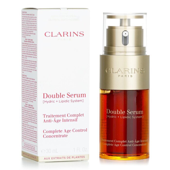 Clarins Double Sérum (Système Hydrique + Lipidique) Concentré Complet Anti-Âge 30ml/1oz