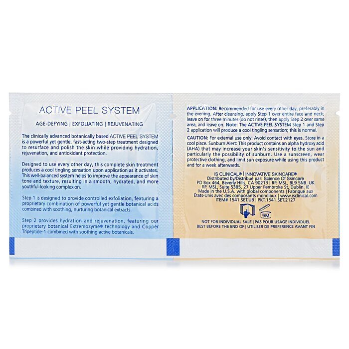 IS Clinical Active Peel System Step 1 & 2 Treatment Pads 15x2.9ml/0.098