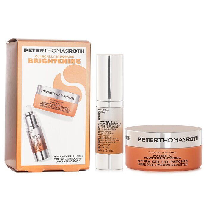 Clinically Stronger Brighetning 2 Piece Kit Of Full Size: Potent C Power Eye Cream + Hydra Gel Eye Patches 30 15ml
