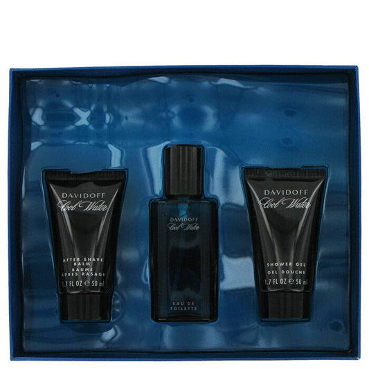 Davidoff Cool Water Gift Set - Eau De Toilette Spray +1.7 oz After Shave Balm+ 1.7 oz Shower Gel