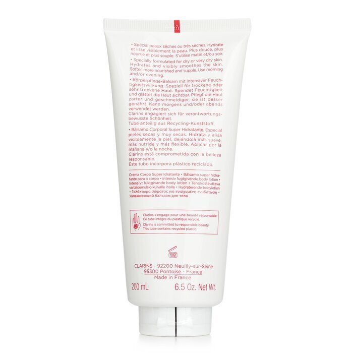 Clarins Lotion Corporelle Riche en Hydratation au Beurre de Karité - Pour Peaux Sèches 200ml/7oz