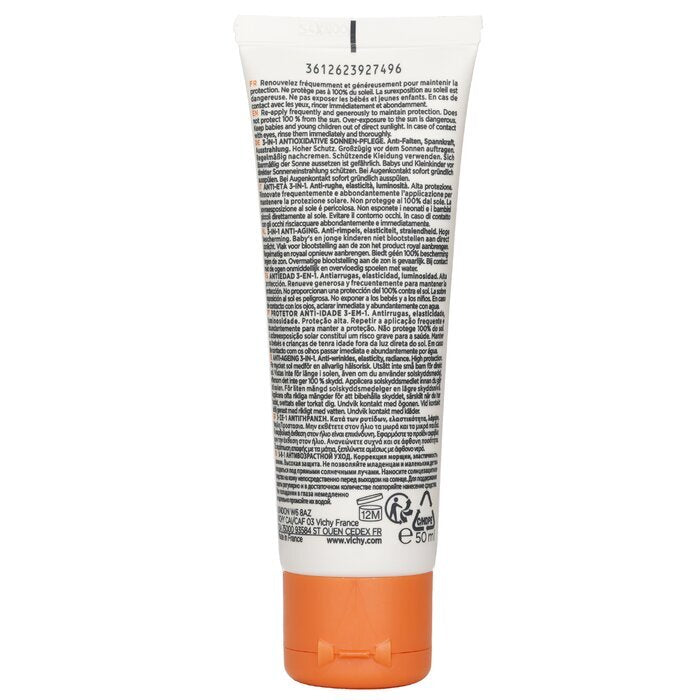 Vichy Capital Soleil Anti-Ageing 3-In-1 Daily Antioxidant Sun Care SPF 50 - Anti-Wrinkles, Elasticity, Radiance 50ml