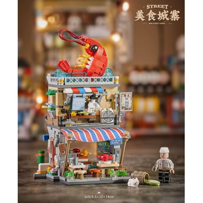 LOZ Mini Block - Asian Style Seafood Stall Building Bricks Set 20 x 15 x 8cm